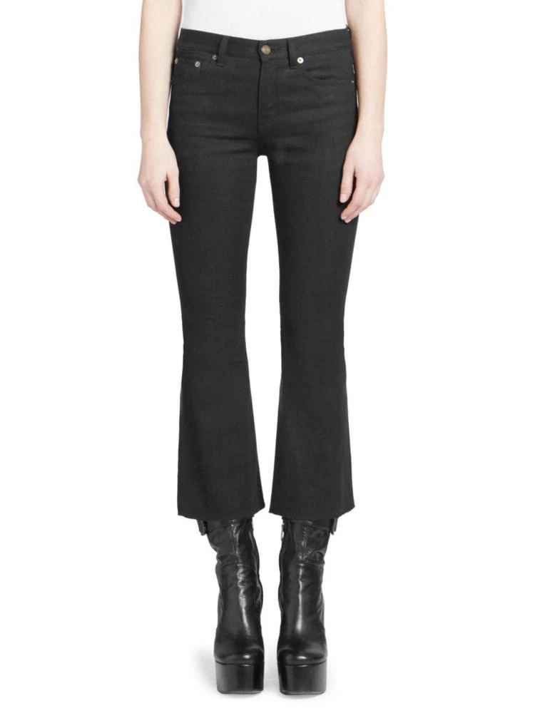 商品Yves Saint Laurent|Saint Laurent - Low-Rise Kick Flare Cropped Jeans,价格¥5152,第1张图片