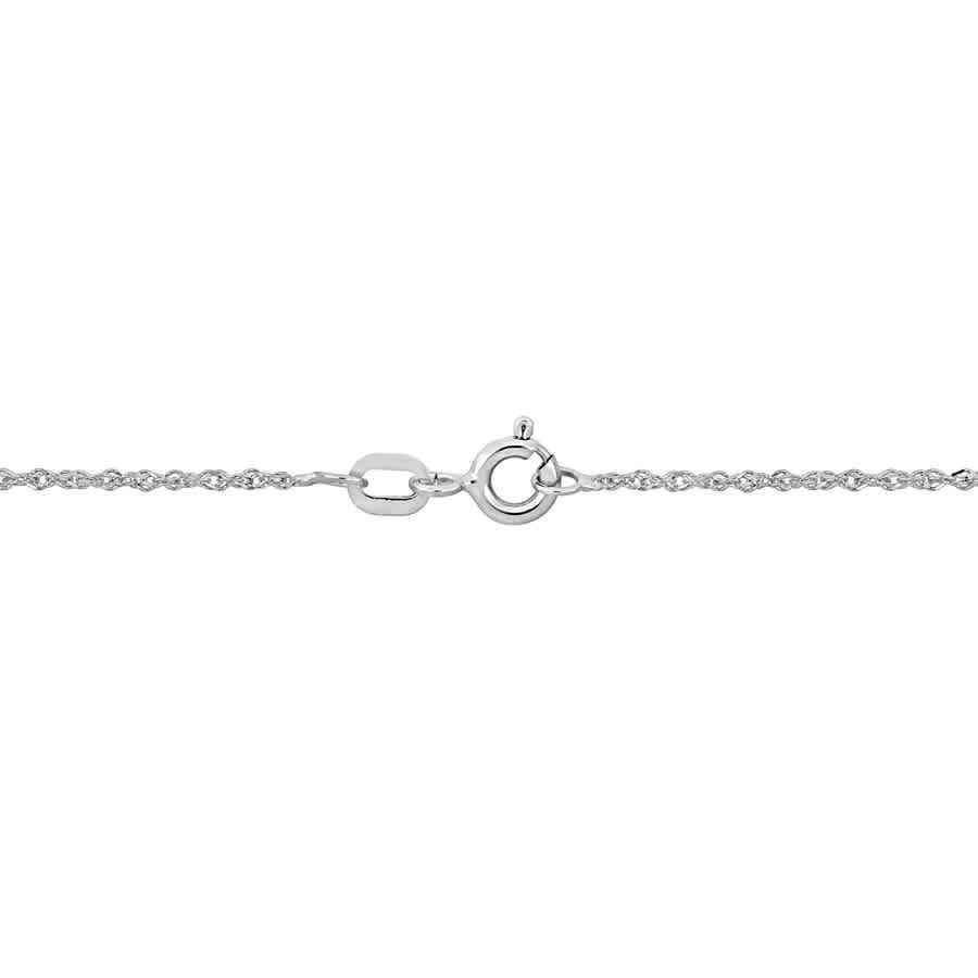 商品Amour|1.2mm Sparkling Singapore Chain Necklace in 14k White Gold - 24 in,价格¥1188,第2张图片详细描述