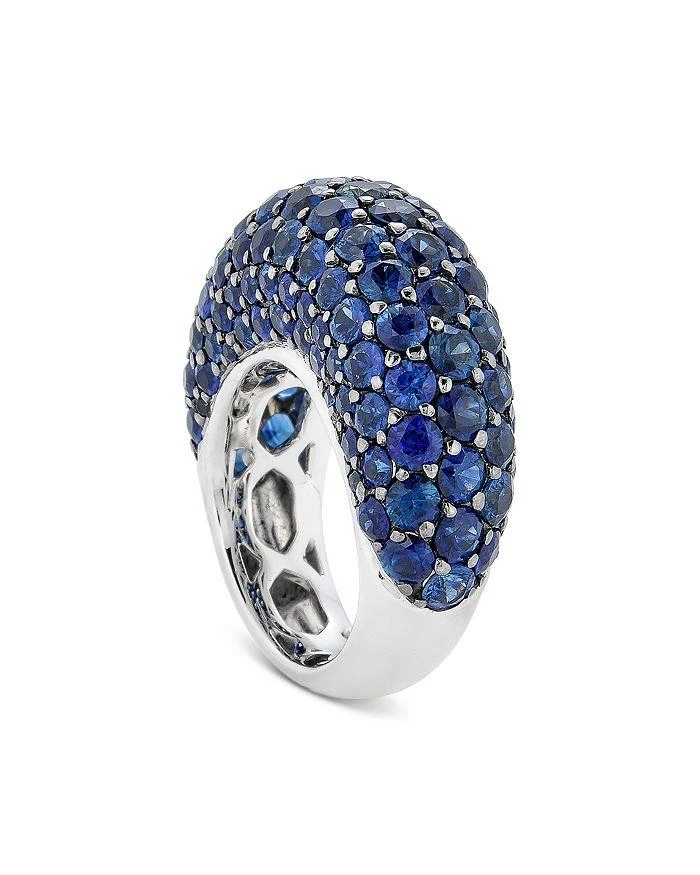 商品Piranesi|18K White Gold Dome Blue Sapphire Pavé Large Statement Ring,价格¥68896,第1张图片详细描述