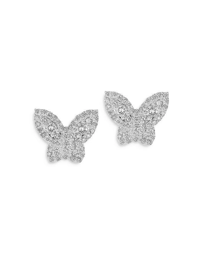 商品Bloomingdale's|Butterfly Stud Earrings in 14K White Gold, 0.75 ct. t.w. - 100% Exclusive,价格¥7064,第1张图片