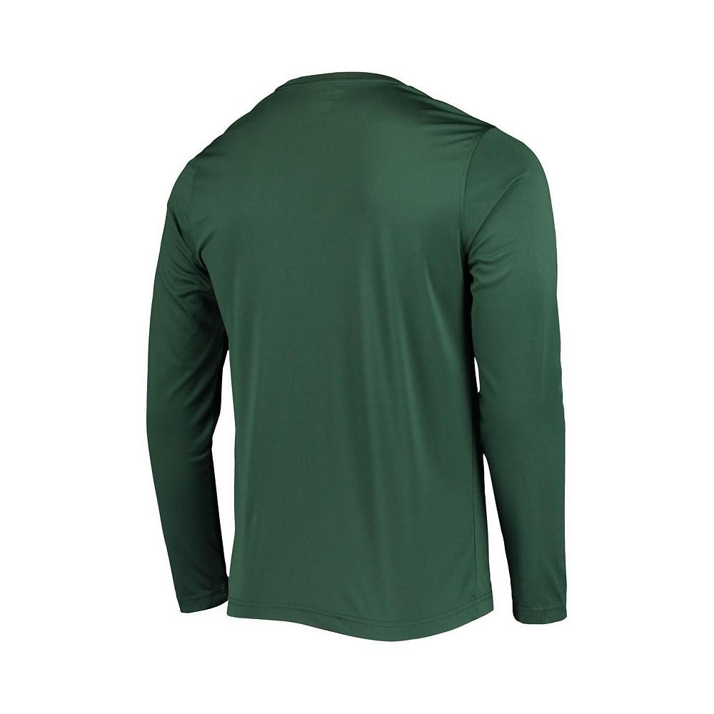 Men's Green NDSU Bison Wordmark Slash Long Sleeve T-shirt商品第4张图片规格展示