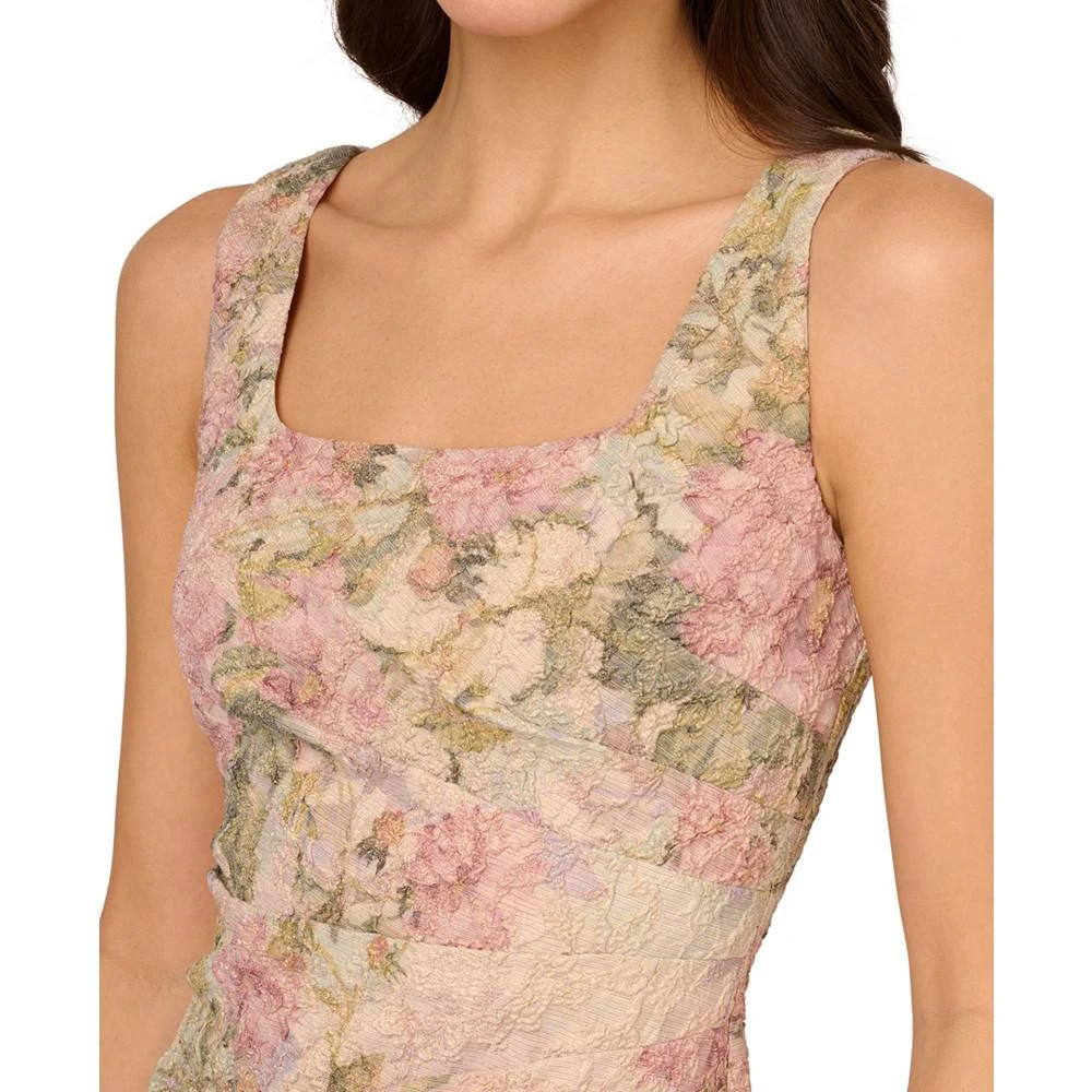 商品Adrianna Papell|Women's Floral Matelasse Square-Neck Dress,价格¥1415,第3张图片详细描述