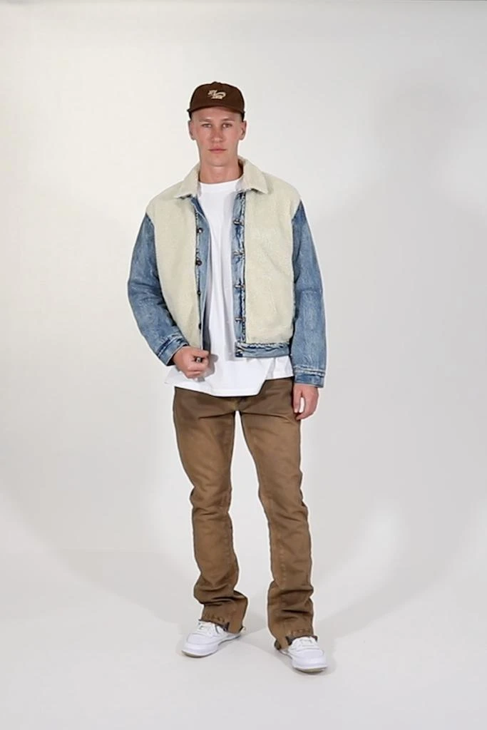 商品MNML|Sherpa Body Trucker Jacket - Blue/White,价格¥284,第4张图片详细描述