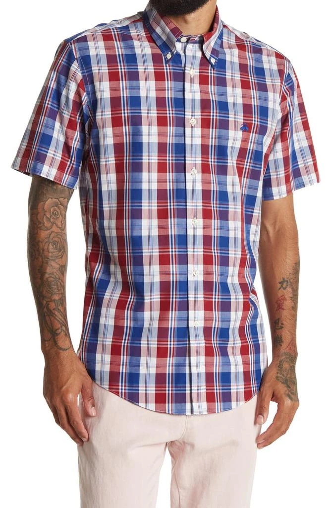 商品Brooks Brothers|Plaid Short Sleeve Regent Fit Shirt,价格¥375,第1张图片