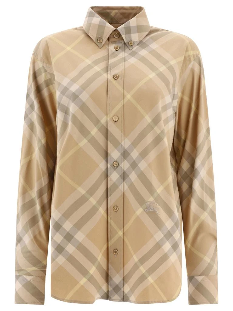 商品Burberry|Check Cotton Shirt Shirts Beige,价格¥3856,第1张图片