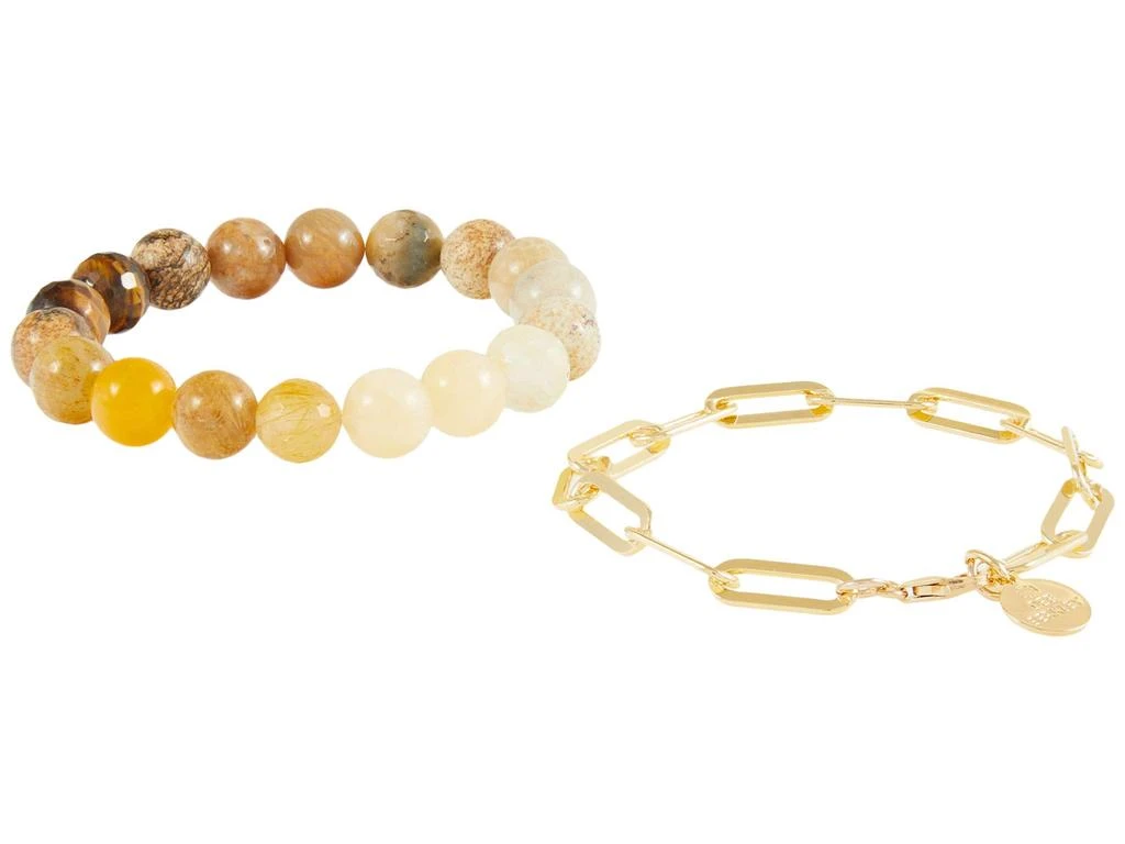 商品Dee Berkley|Orange Ombre Gemstone Bracelet Stack,价格¥605,第1张图片