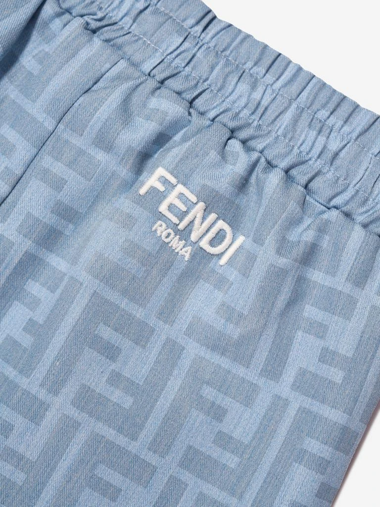 商品Fendi|Fendi Baby Boys Chambray FF Logo Trousers in Blue,价格¥3388,第4张图片详细描述