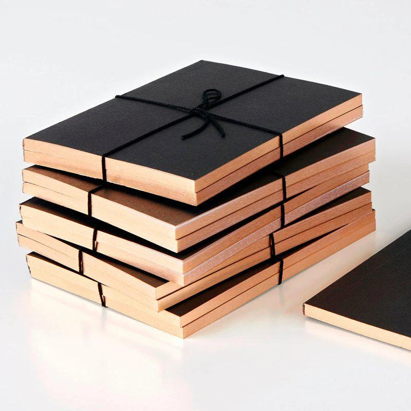 商品Wms&Co|Little Black Notebooks with Rose Gold Edging (set of 2),价格¥114,第2张图片详细描述