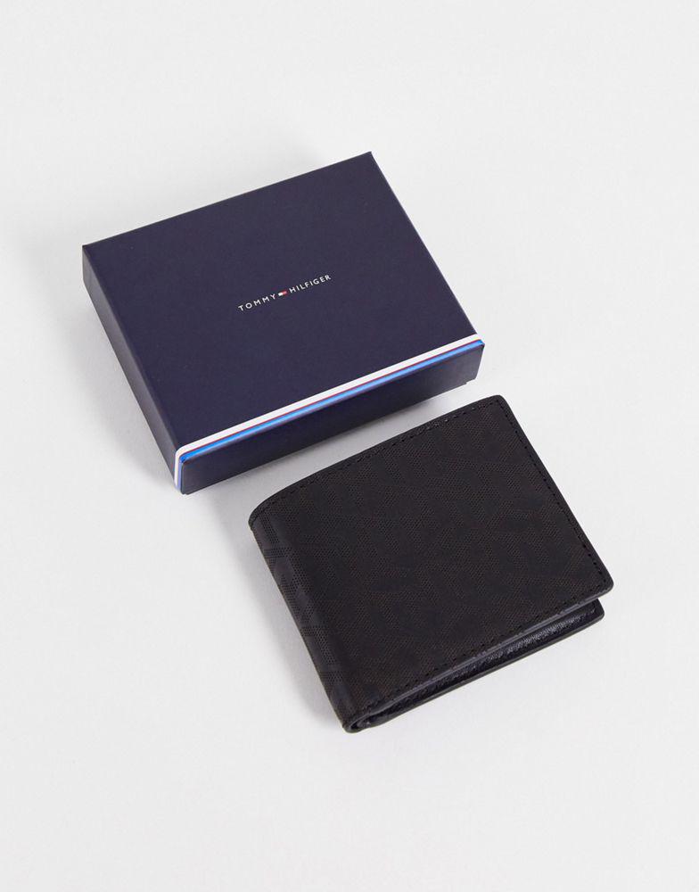 Tommy Hilfiger monogram leather wallet in black商品第4张图片规格展示