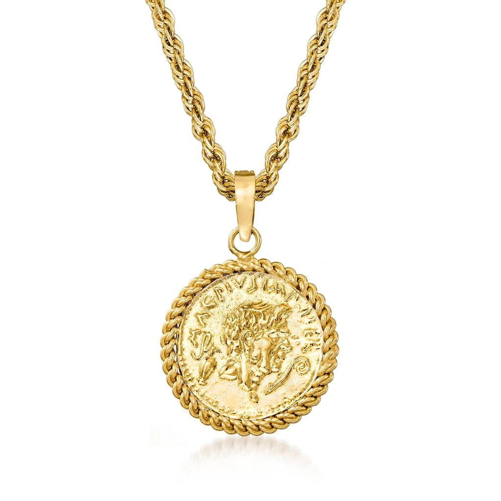 商品Ross-Simons|Ross-Simons Replica Coin Pendant Necklace in 18kt Gold Over Sterling,价格¥778,第1张图片