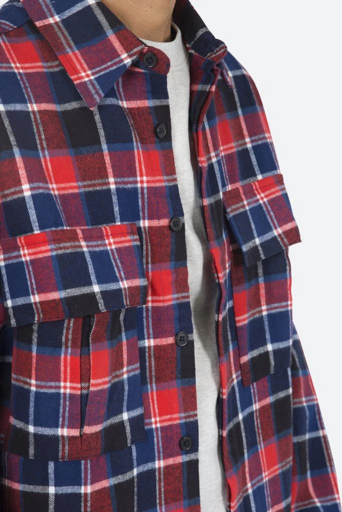 Plaid Cargo Shirt - Blue/Red 商品