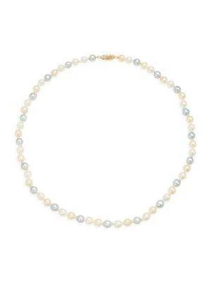 商品BELPEARL|14K Yellow Gold & Multicolor Round Akoya Cultured Pearl Necklace,价格¥1427,第1张图片