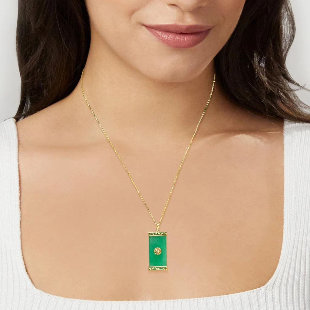 商品Canaria Fine Jewelry|Canaria Jade "Good Fortune" Pendant Necklace in 10kt Yellow Gold,价格¥2242,第2张图片详细描述