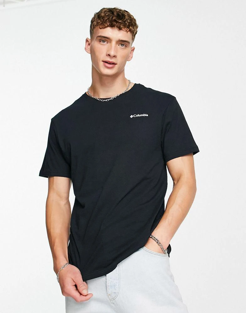 商品Columbia|Columbia Range back print t-shirt in black Exclusive at ASOS,价格¥241,第2张图片详细描述