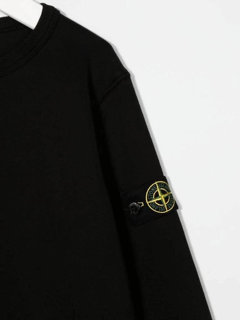 商品Stone Island Junior|Stone Island Junior Kids Black Sweatshirt With Logo Badge,价格¥1225,第3张图片详细描述