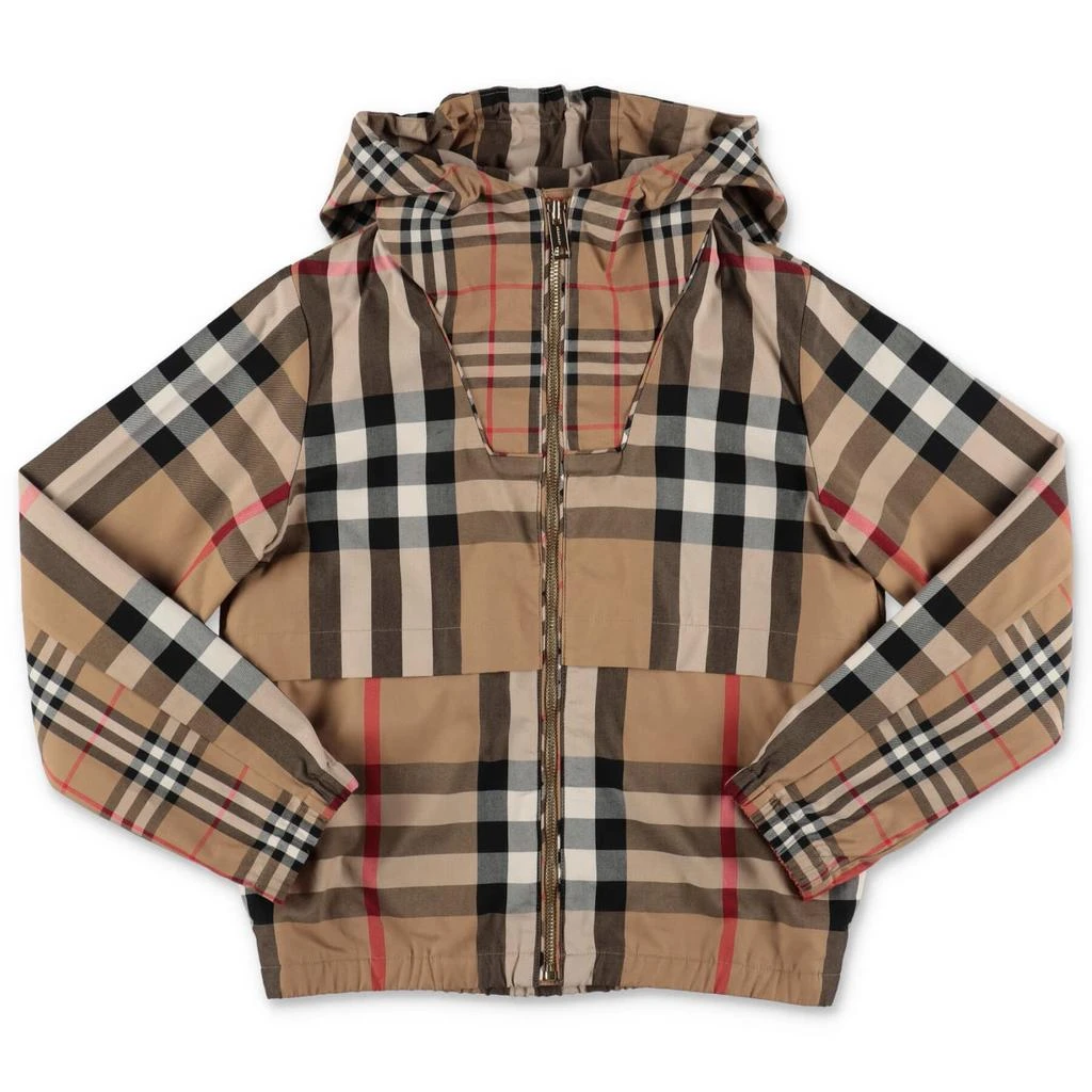 商品Burberry|Burberry Giubbino Con Cappuccio Check In Cotone Bambino,价格¥5220,第1张图片