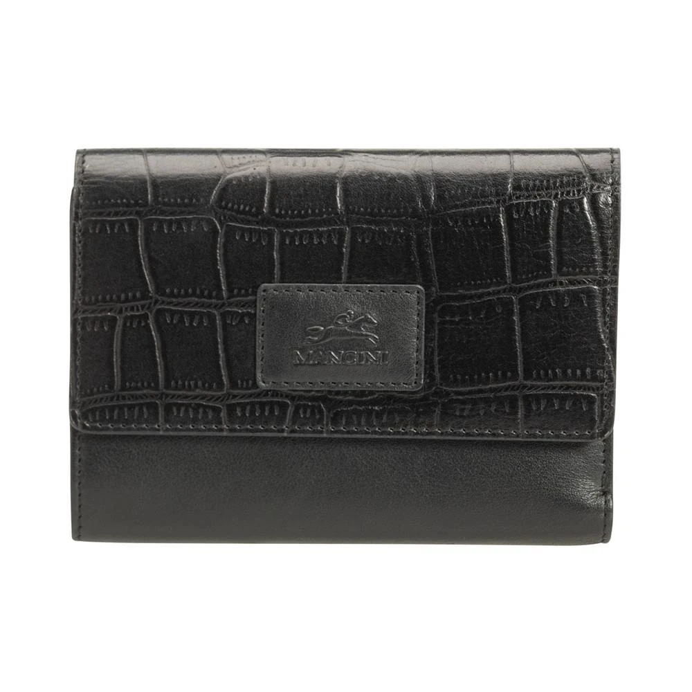 商品Mancini Leather Goods|Women's Croco Collection RFID Secure Mini Clutch Wallet,价格¥551,第1张图片