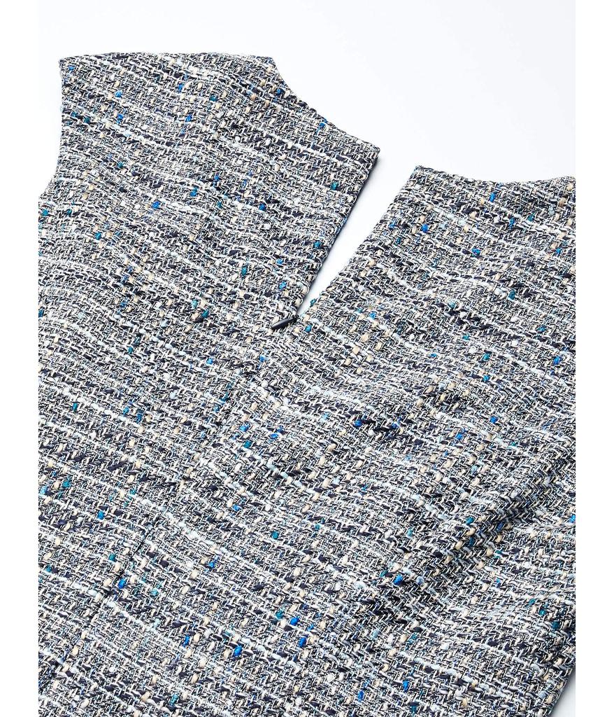 Women's Sleeveless Multi Colored Tweed Shift Dress商品第2张图片规格展示