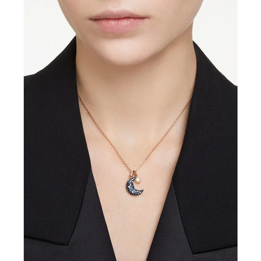 商品Swarovski|Rose Gold-Tone Crystal Moon & Imitation Pearl Pendant Necklace, 15-3/4" + 2-3/4" extender,价格¥1093,第5张图片详细描述