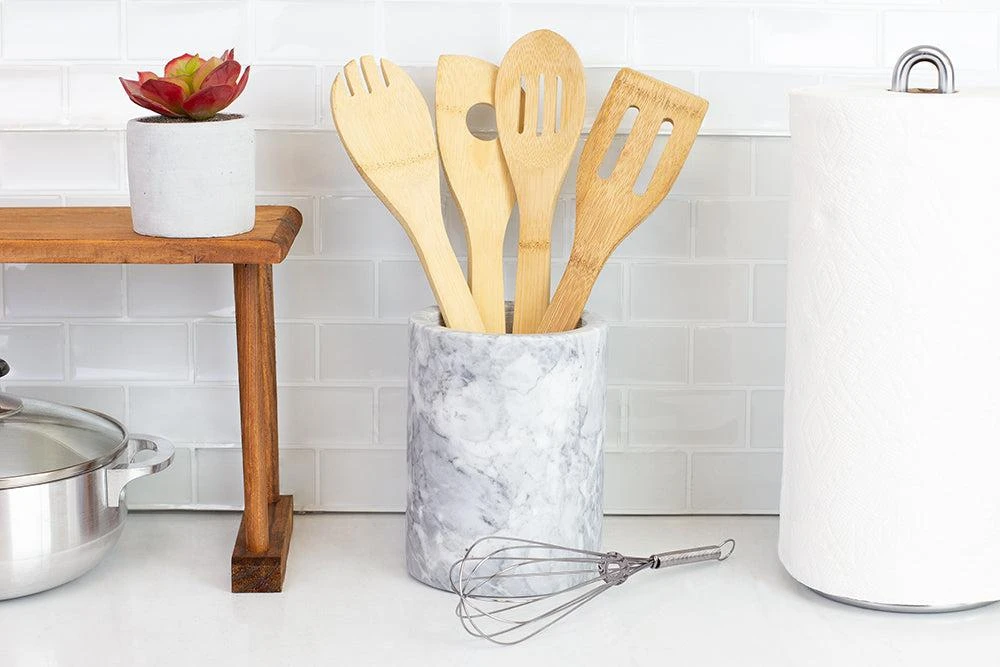商品Home Basics|Heavy Duty Large Capacity Compact Marble Utensil Holder,价格¥212,第5张图片详细描述