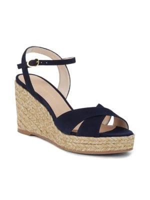 商品Stuart Weitzman|Women's Rosemarie Suede Wedge Sandals,价格¥870,第2张图片详细描述