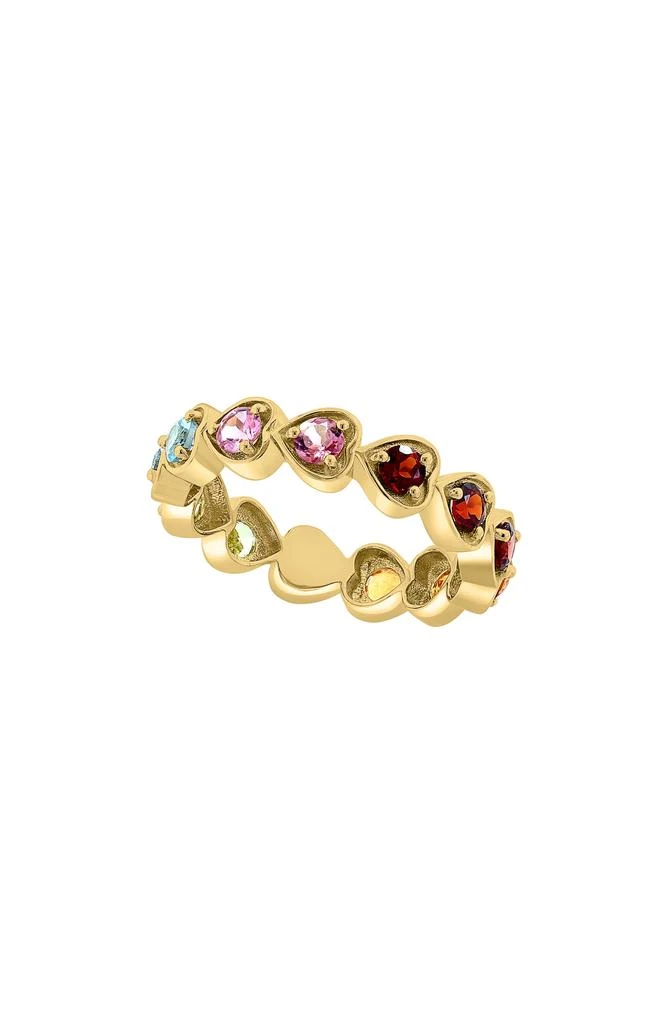 商品Effy|14K Yellow Gold Semiprecious Stone Heart Band Ring,价格¥5422,第1张图片