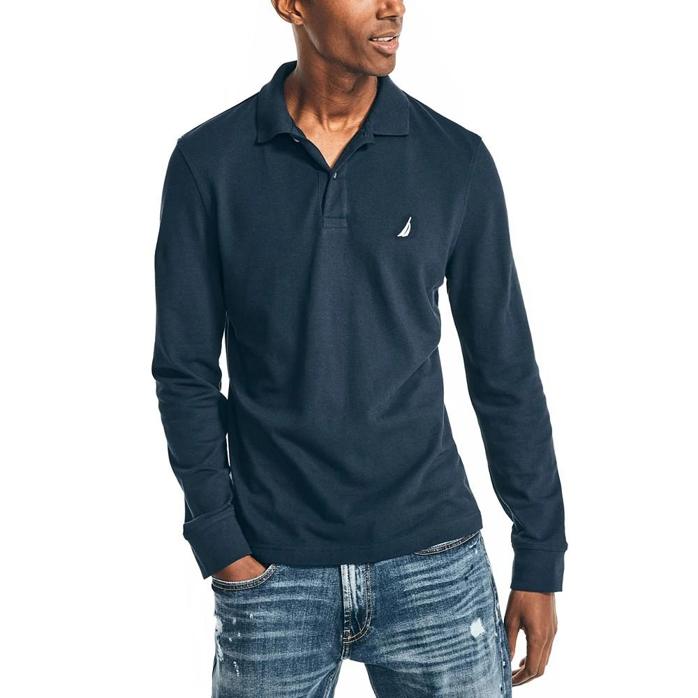 商品Nautica|Men's Classic-Fit Comfort Long-Sleeve Deck Polo,价格¥127,第1张图片