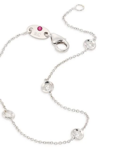 商品Roberto Coin|Tiny Treasures 18K White Gold & Diamond Bezel Station Bracelet,价格¥10237,第3张图片详细描述