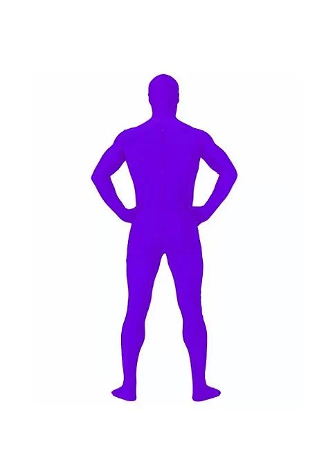 商品AltSkin|Adult Full Body Stretch Fabric Zentai Suit   Zippered Back One Piece Stretch Suit Costume   Purple Xs,价格¥262,第2张图片详细描述
