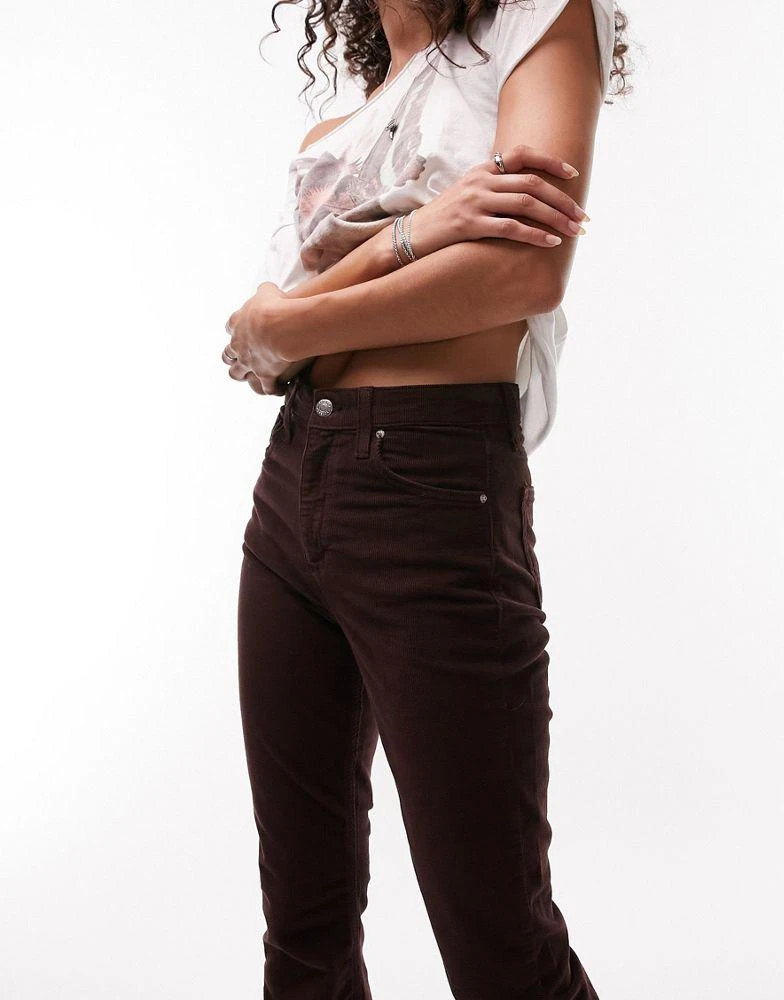 商品Topshop|Topshop Jamie flare jeans in brown cord,价格¥235,第2张图片详细描述