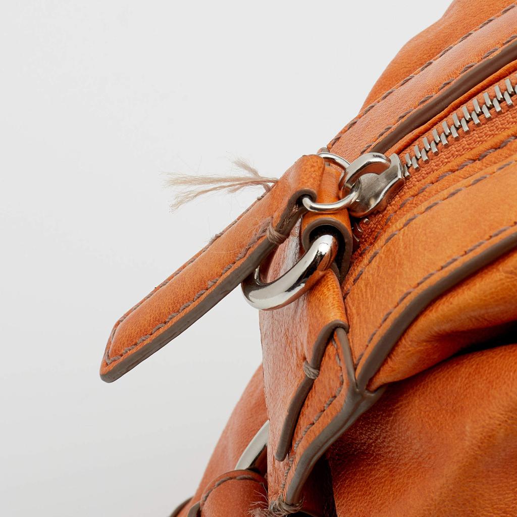 Givenchy Orange Leather Satchel商品第7张图片规格展示