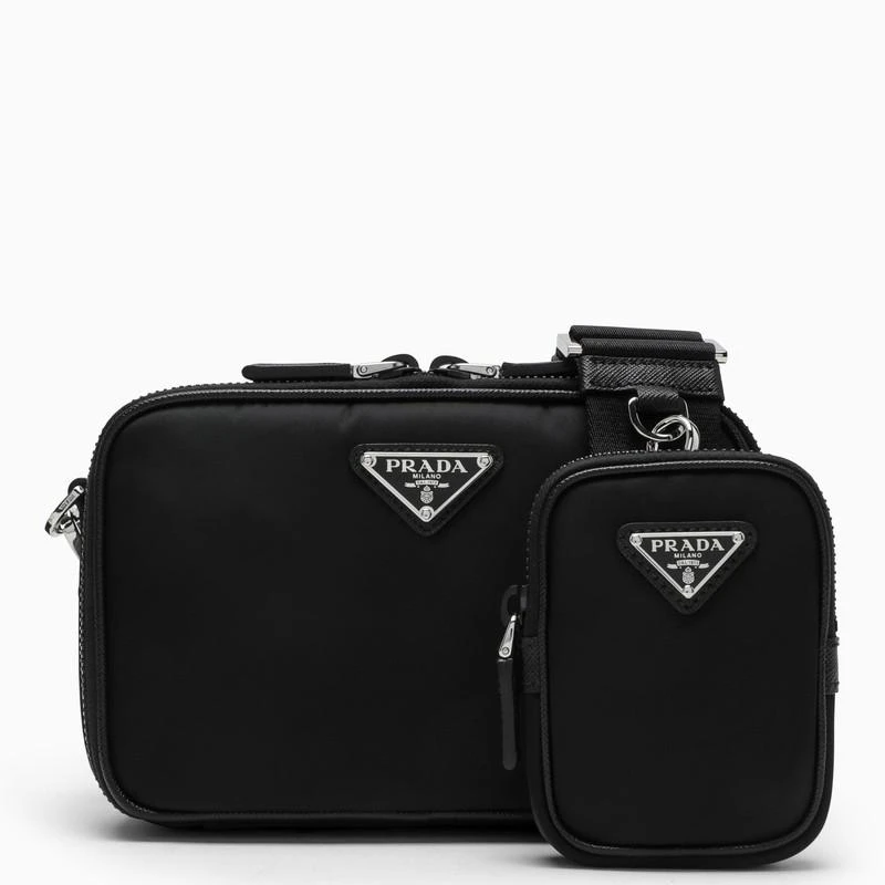 商品Prada|Black Brique bag in Re-Nylon and Saffiano leather,价格¥13836,第1张图片