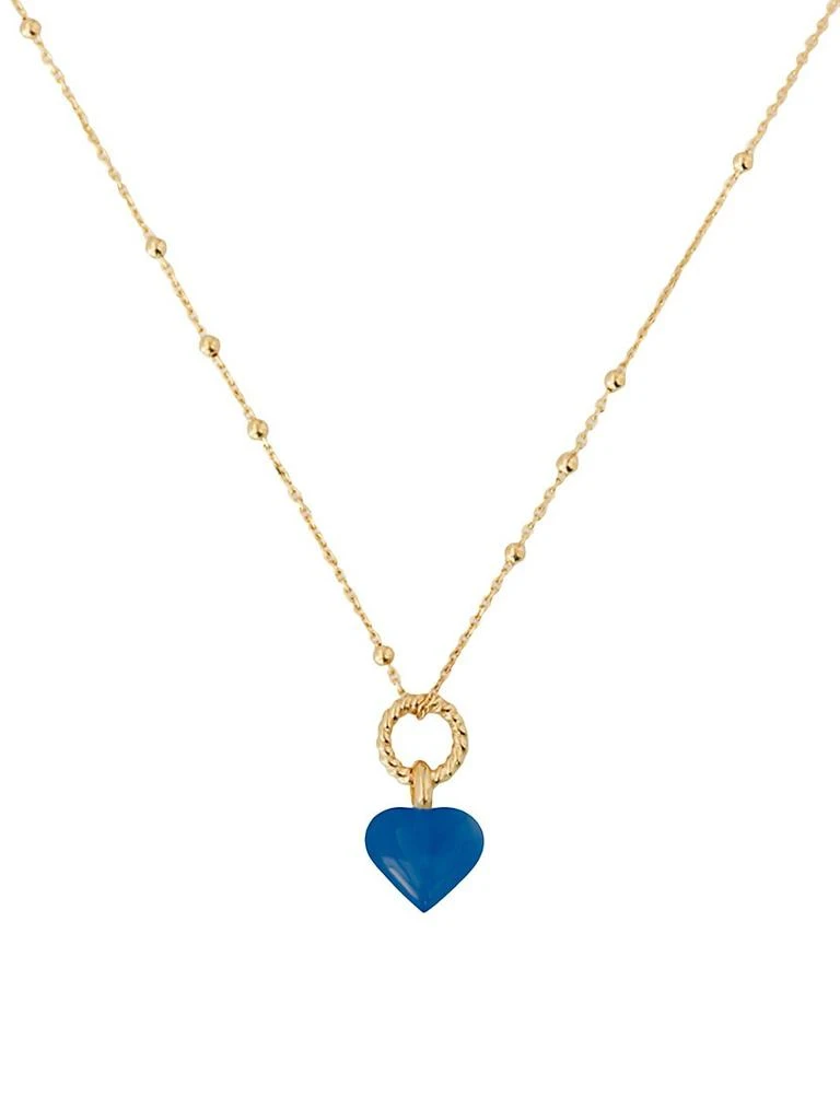 商品Missoma|Peace & Love 18K-Yellow-Gold Vermeil & Quartz Heart Pendant Necklace,价格¥709,第1张图片