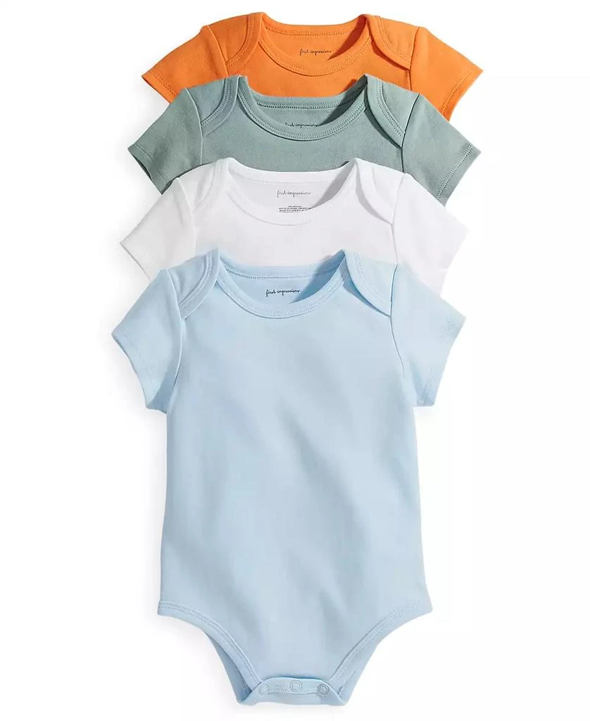 商品First Impressions|Baby Boys Bodysuits, Pack of 4, Created for Macy's,价格¥61,第1张图片