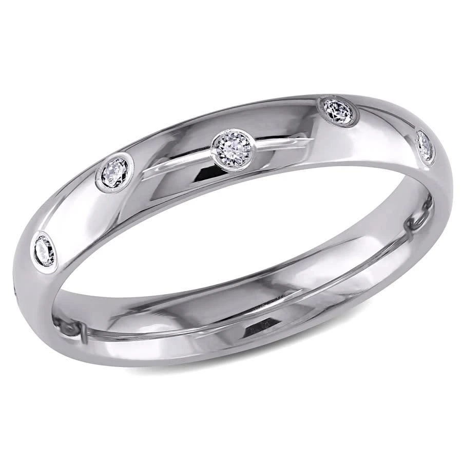 商品Amour|14k White Gold 0.24ct TDW Men's Wedding Band 4mm (G-H,价格¥8651,第1张图片