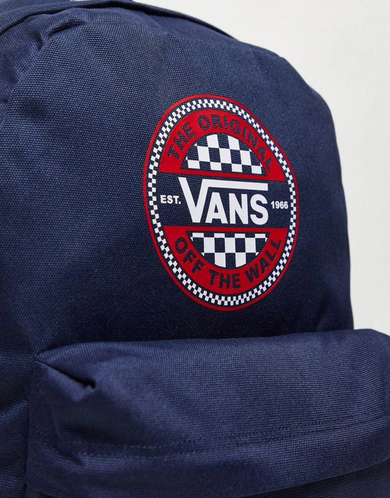 商品Vans|Vans Old Skool check circle backpack in navy,价格¥238,第2张图片详细描述