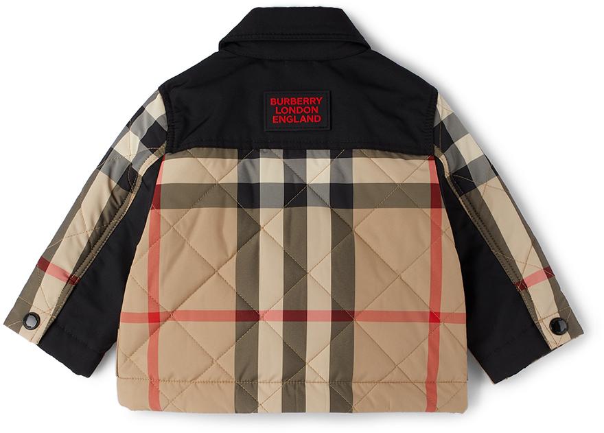 Baby Beige Check Quilted Jacket商品第2张图片规格展示