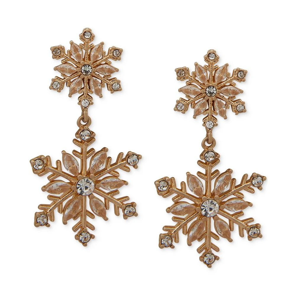 商品Lonna & Lilly|Gold-Tone Crystal Snowflake Double Drop Earrings,价格¥36,第1张图片