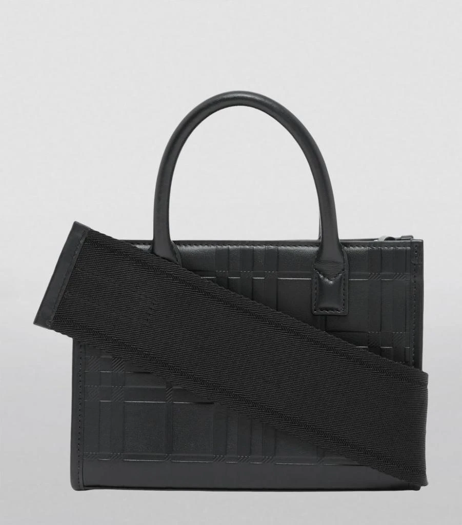 商品Burberry|Mini Leather Embossed Check Tote Bag,价格¥8589,第5张图片详细描述