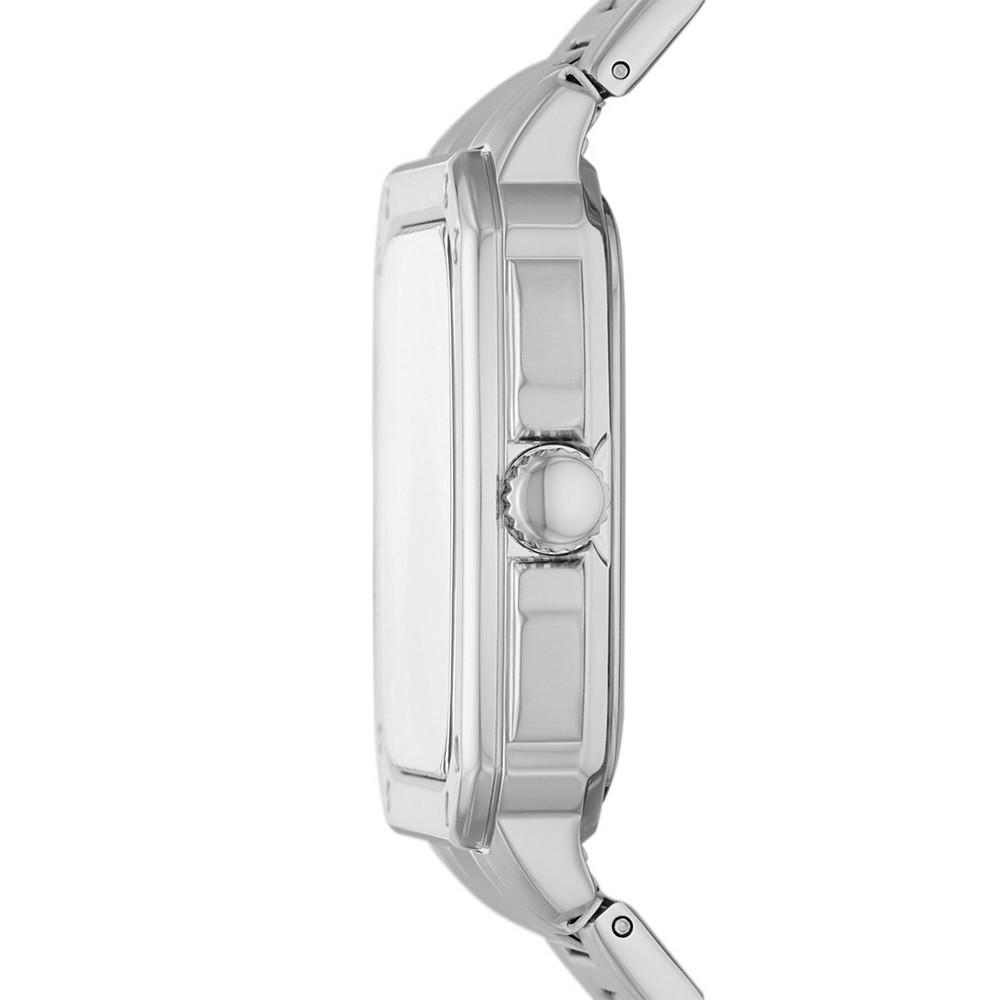 Men's Inscription Silver-Tone Stainless Steel Bracelet Watch, 42mm商品第2张图片规格展示