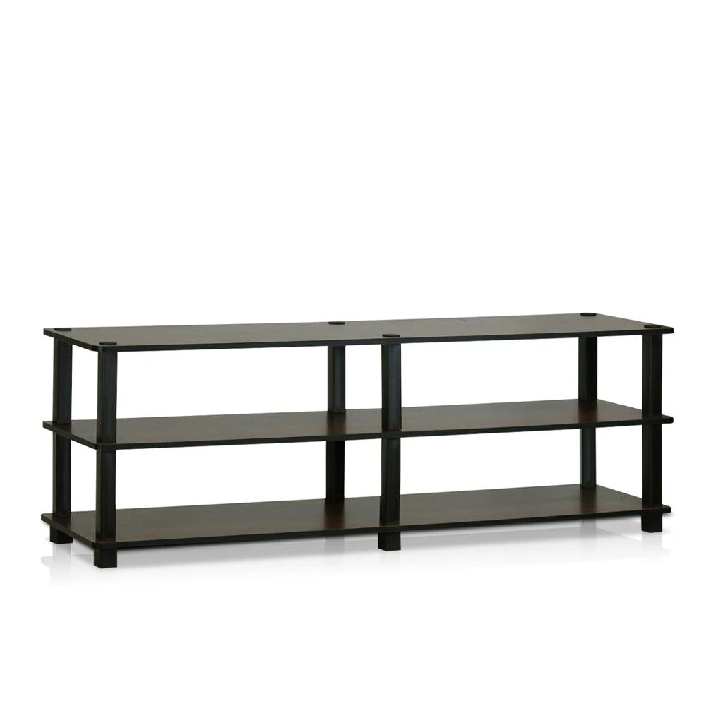 商品Furinno|TST No Tools 3-Tier Wide Shoe Storage Rack, Dark Brown/Black,价格¥789,第1张图片