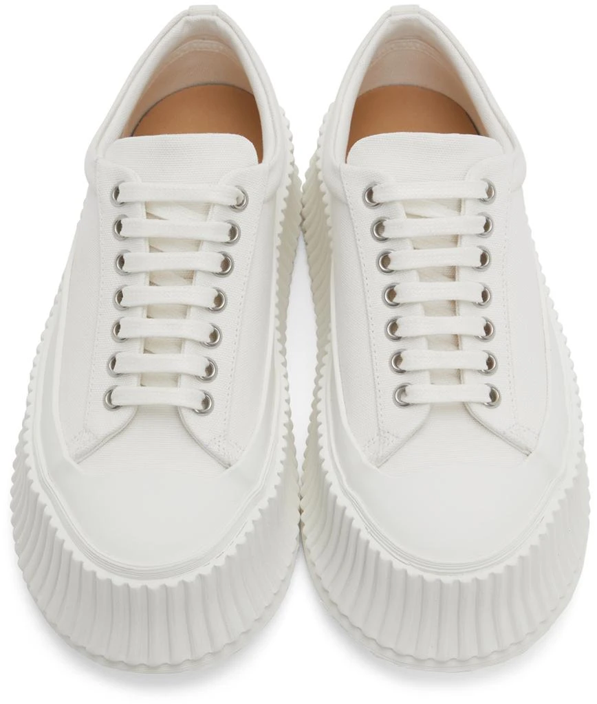 商品Jil Sander|White Canvas Platform Sneakers,价格¥1573,第5张图片详细描述