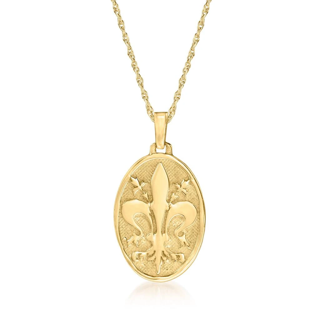 商品Ross-Simons|Italian 14kt Yellow Gold Fleur-De-Lis Pendant Necklace,价格¥2455,第1张图片