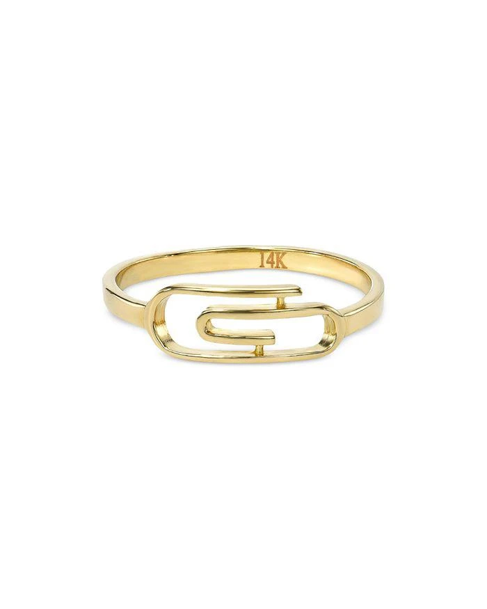 商品Zoe Lev|14K Yellow Gold Paperclip Ring,价格¥2158,第1张图片详细描述