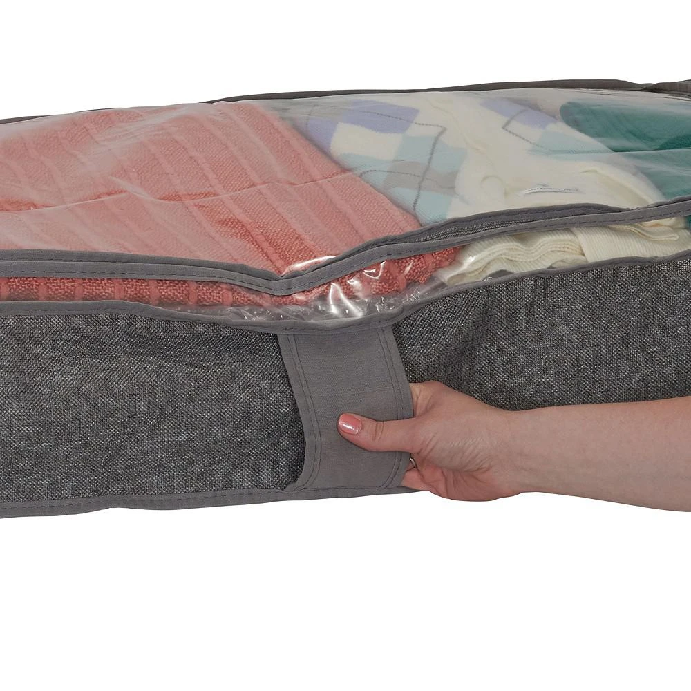 Gray Linen Zippered Under-the-Bed Storage Bag 商品