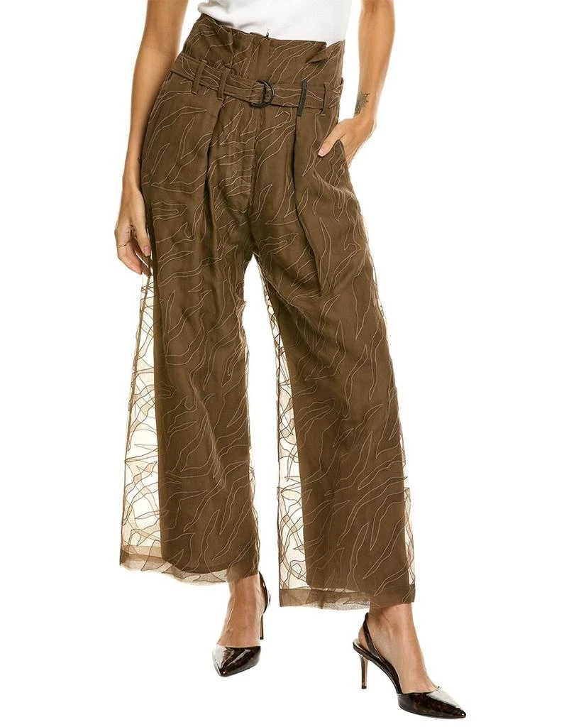 商品Brunello Cucinelli|Brunello Cucinelli Embroidered Silk Pant,价格¥16973,第1张图片