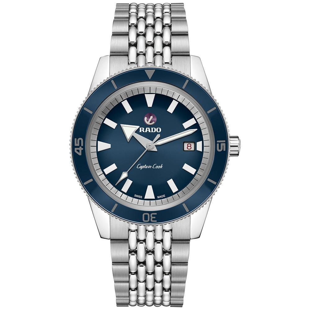 商品Rado|Men's Swiss Automatic Captain Cook Tradition Stainless Steel Diver Bracelet Diver Watch 42mm,价格¥14854,第1张图片