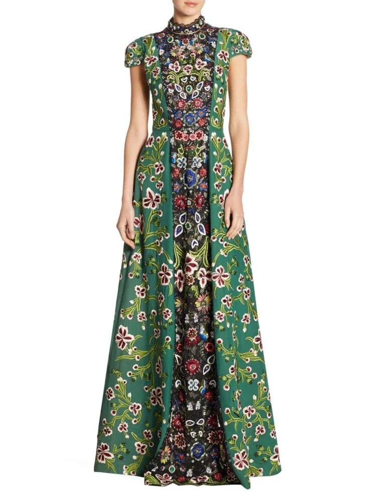 商品Alice + Olivia|Nidia Embellished Floor-Length Gown,价格¥14957,第1张图片