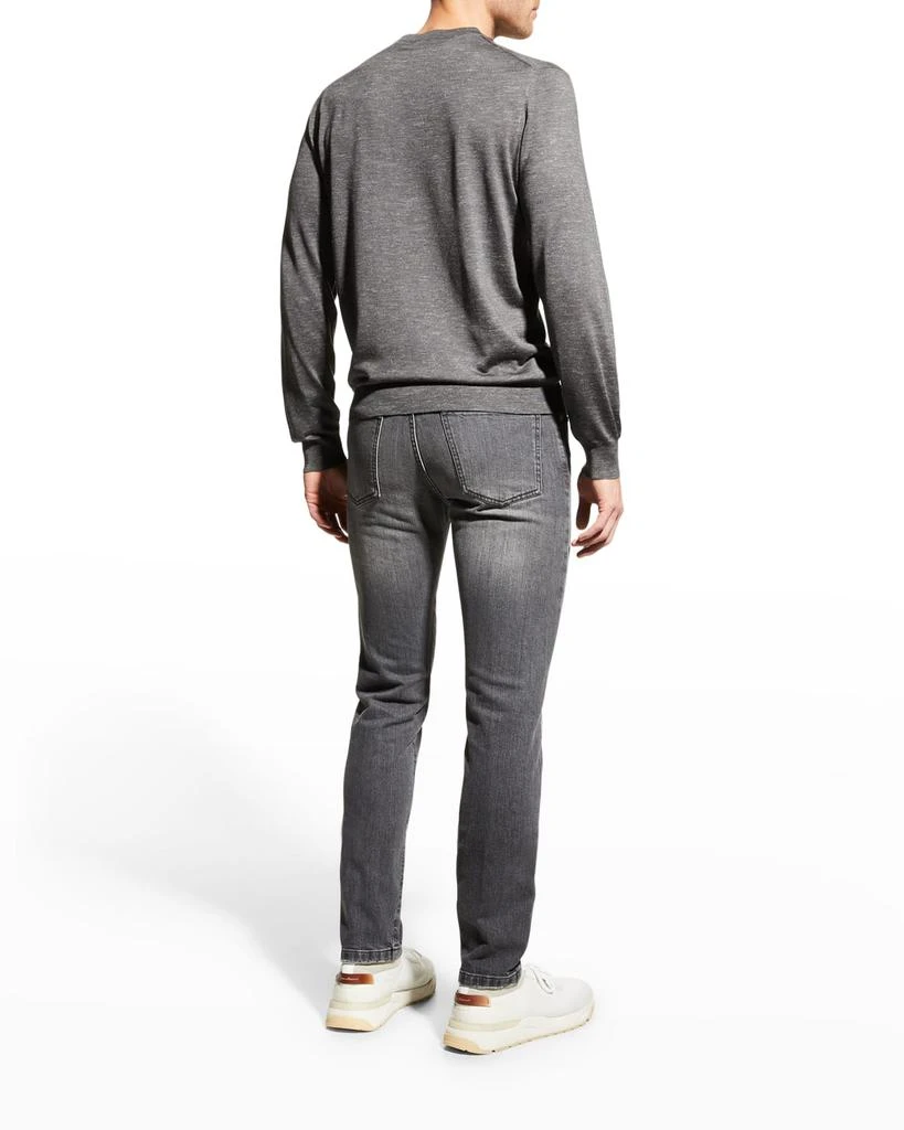 商品Kiton|Men's Heathered Crewneck Cashmere Silk Sweater,价格¥6743,第4张图片详细描述