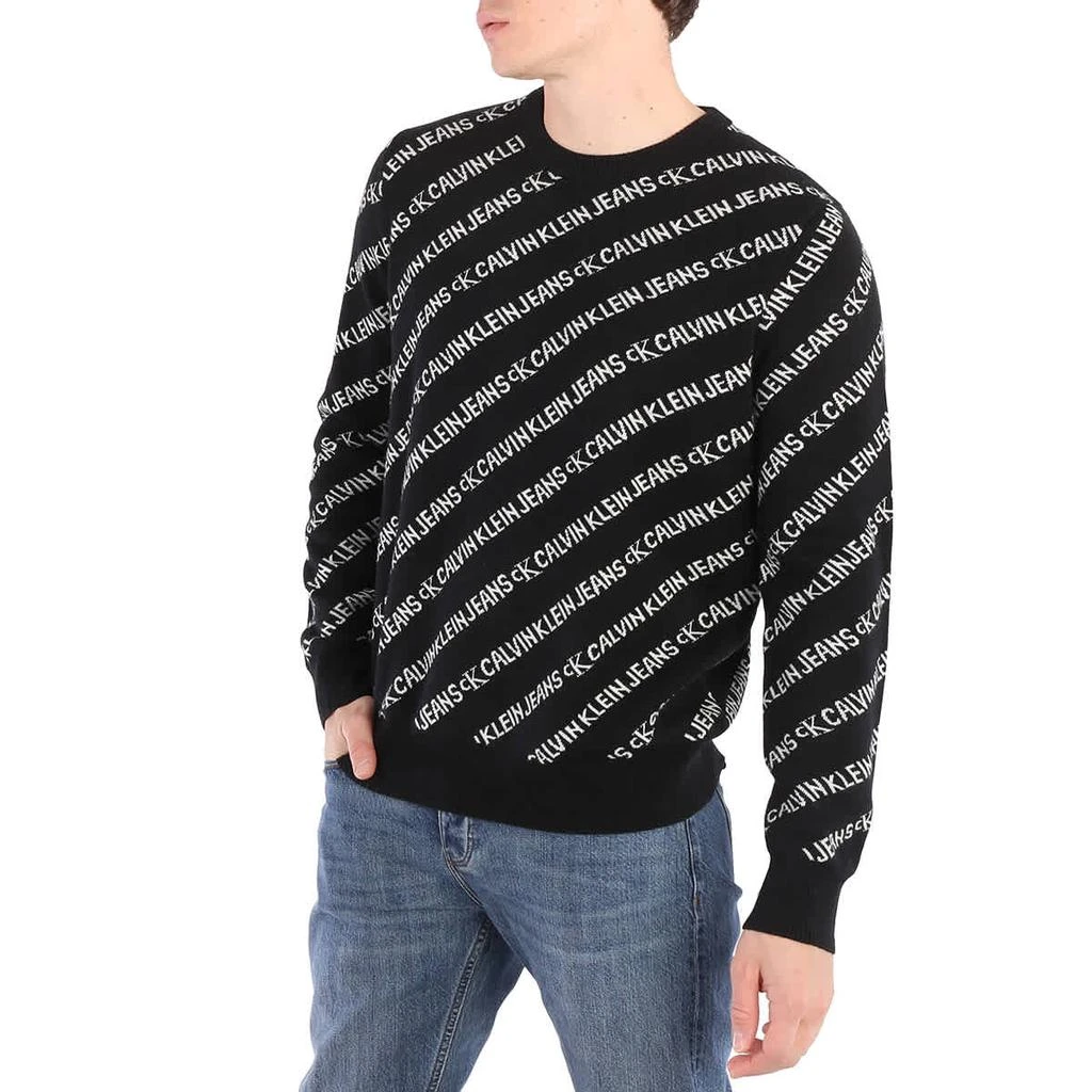 商品Calvin Klein|Men's Black Institutional All Over Print Pullover,价格¥562,第3张图片详细描述